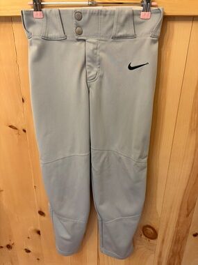 Nike Light Gray Baseball Pants with Black Swoosh
